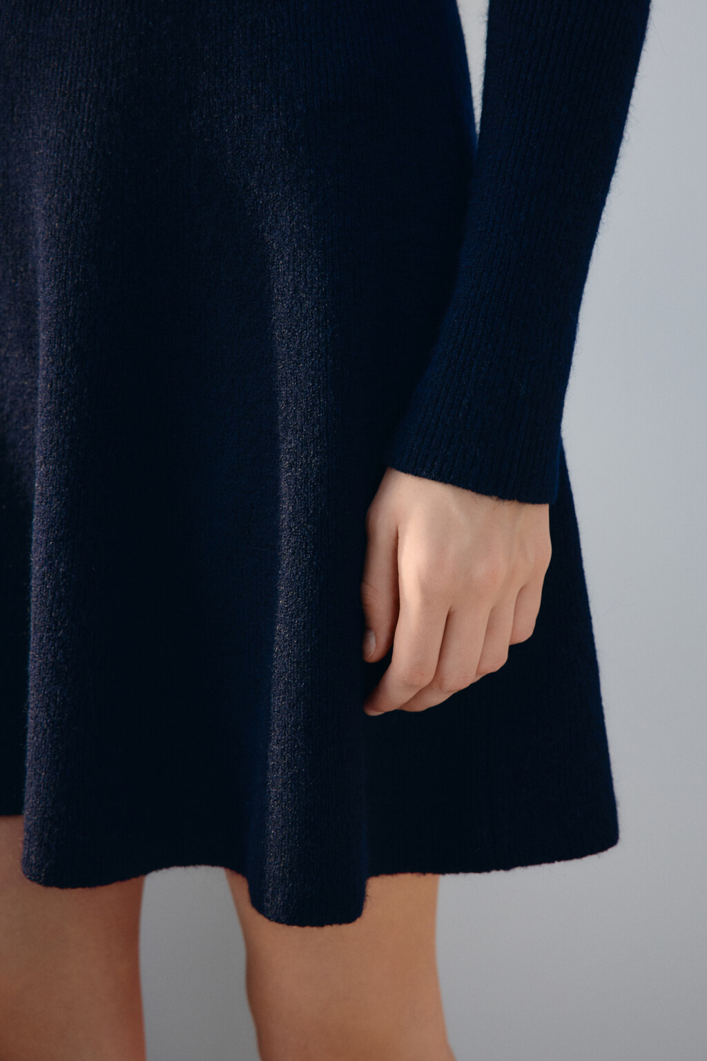 Платье-поло мини вязаное - цвет голубой - 6