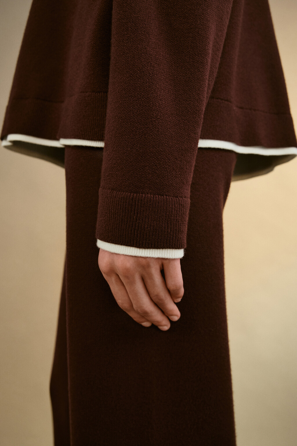 Джемпер с имитацией второго слоя - цвет коричневый - 6