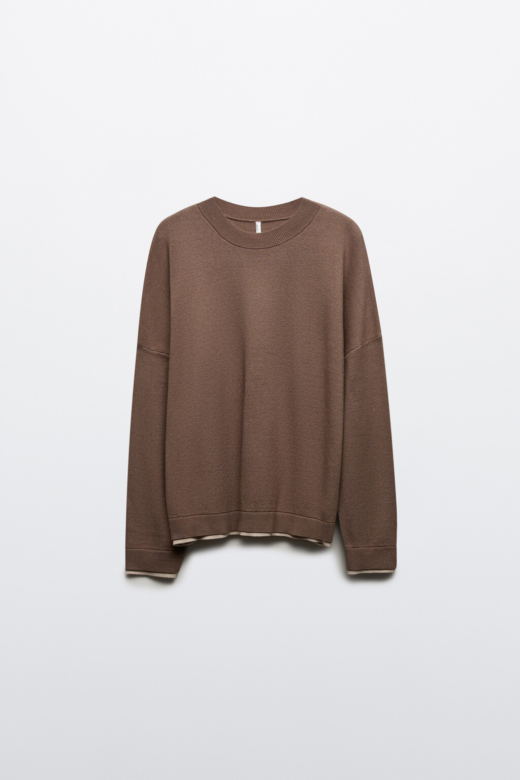 Джемпер с имитацией второго слоя - цвет бежевый - 7