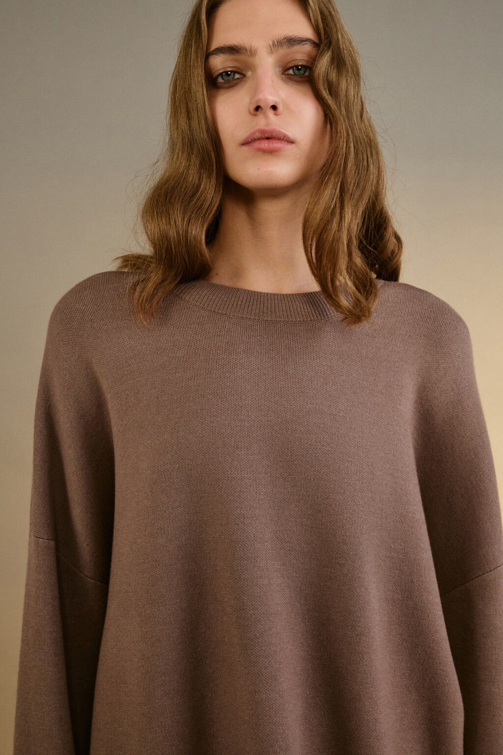 Джемпер с имитацией второго слоя - цвет бежевый - 5