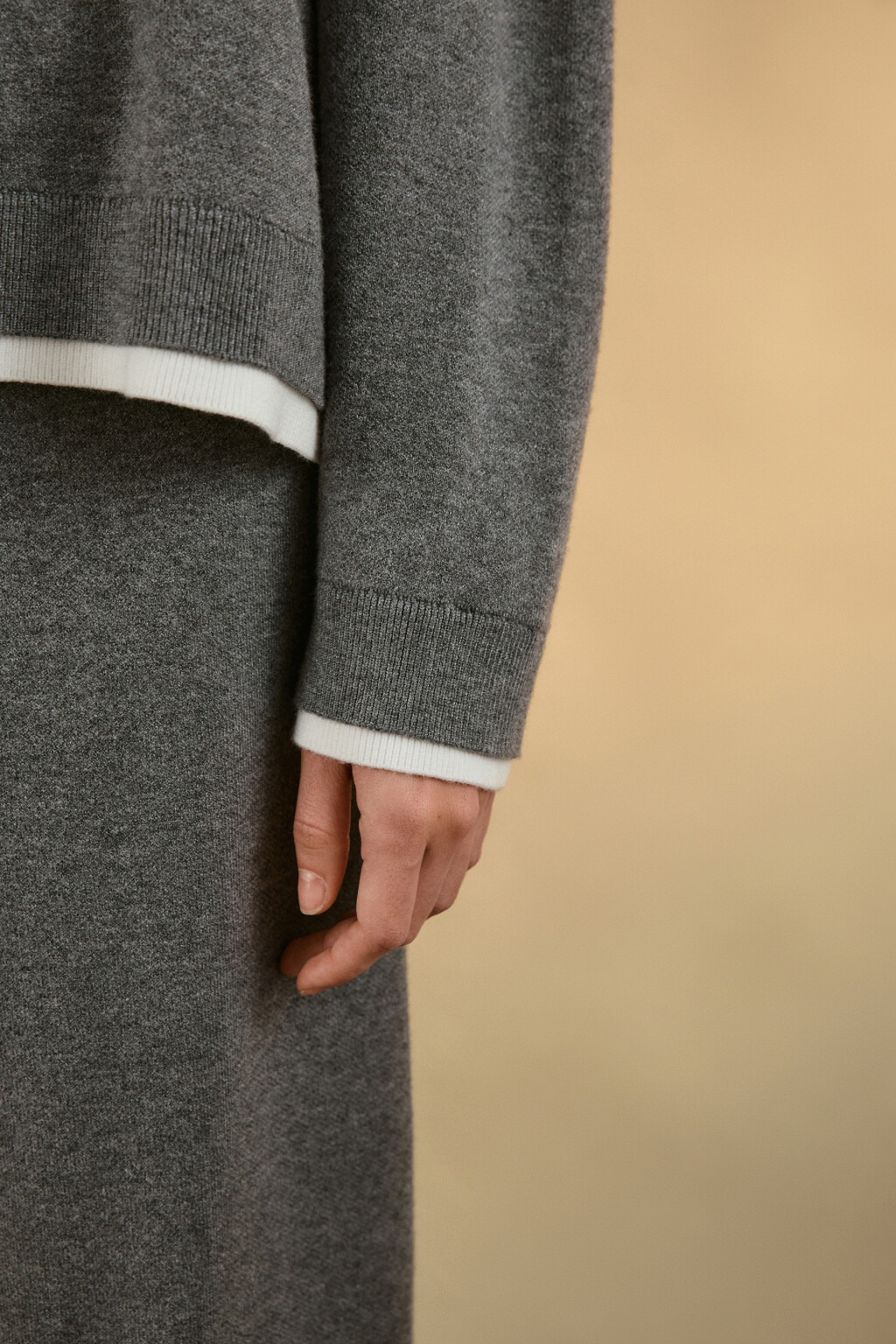 Джемпер с имитацией второго слоя - цвет серый - 6