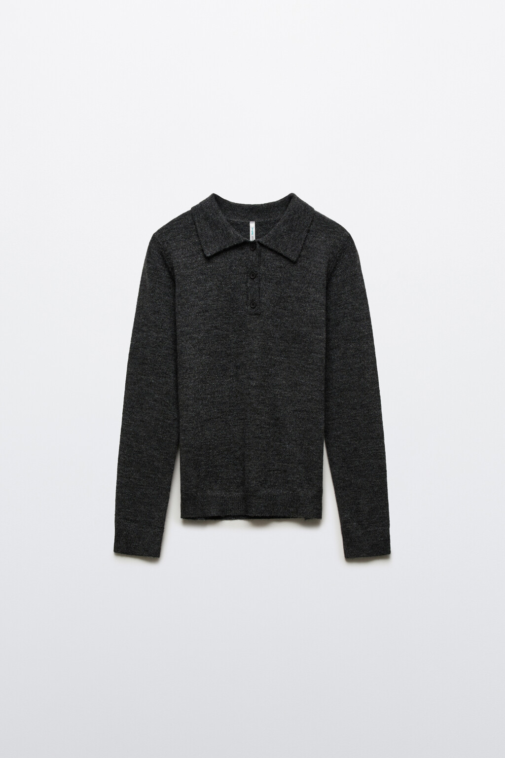 Джемпер-поло вязаный с шерстью - цвет серый - 8