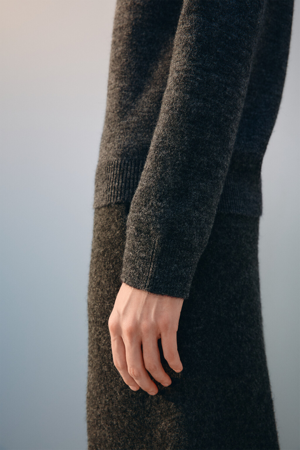 Джемпер-поло вязаный с шерстью - цвет серый - 7