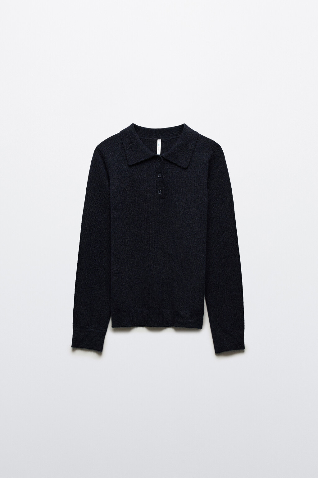 Джемпер-поло вязаный с шерстью - цвет синий - 8