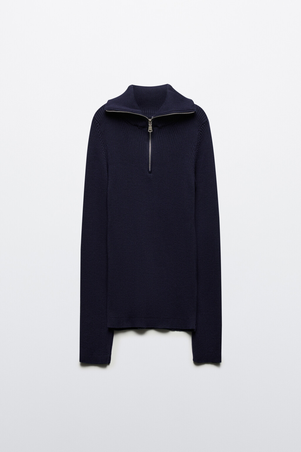 Джемпер в рубчик с воротником-стойкой - цвет голубой - 7