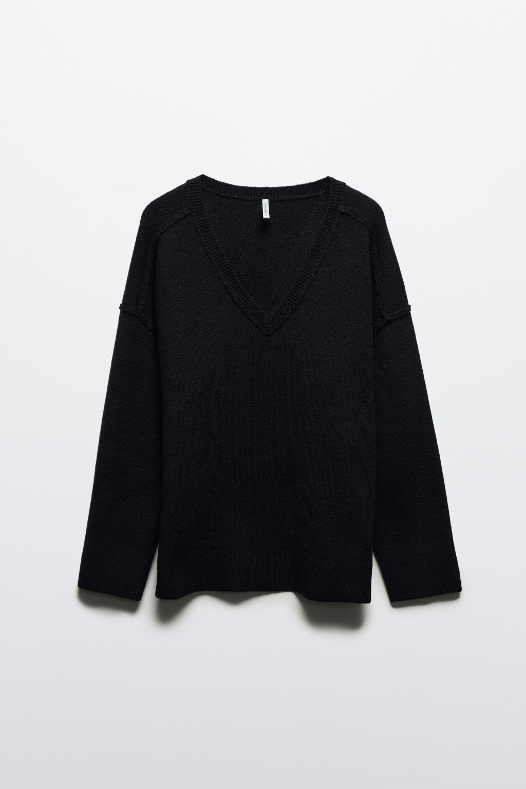 Джемпер вязаный с V-вырезом - цвет голубой - 8