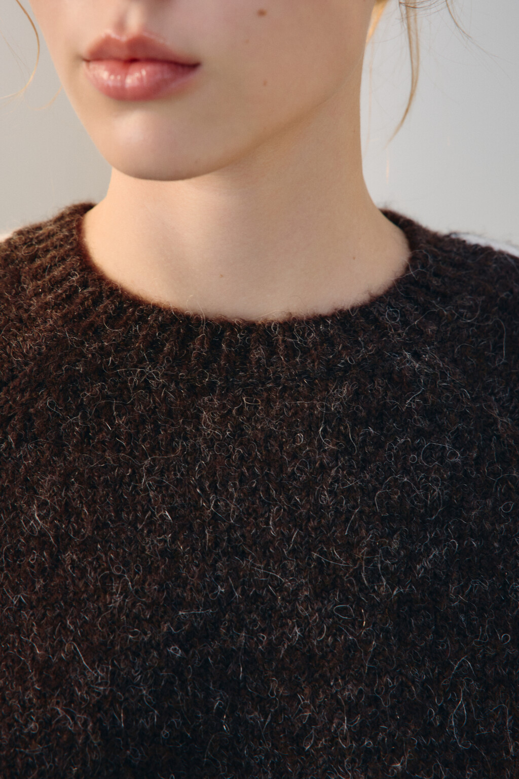 Джемпер вязаный с шерстью - цвет коричневый - 6