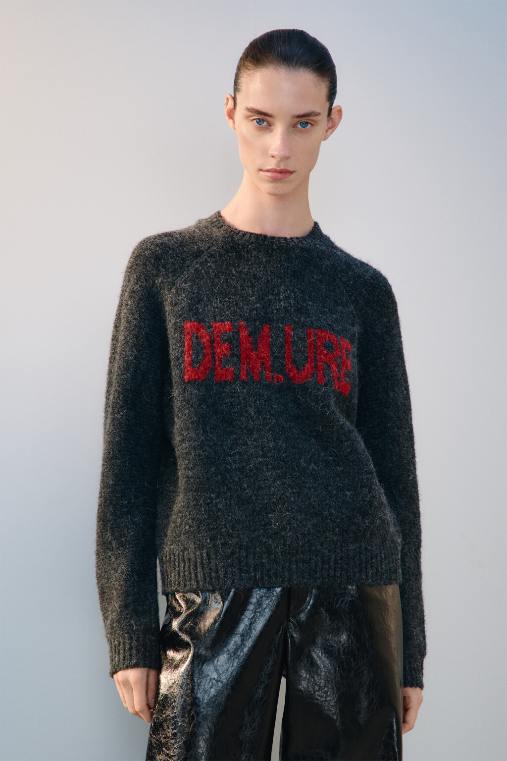 Джемпер вязаный с шерстью - цвет серый - 2