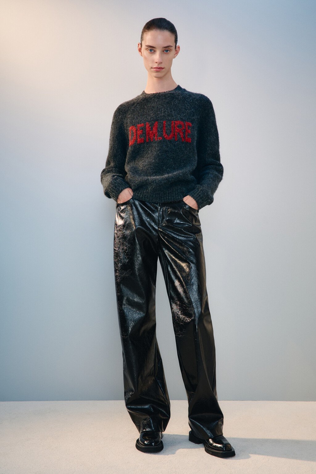 Джемпер вязаный с шерстью - цвет серый - 4