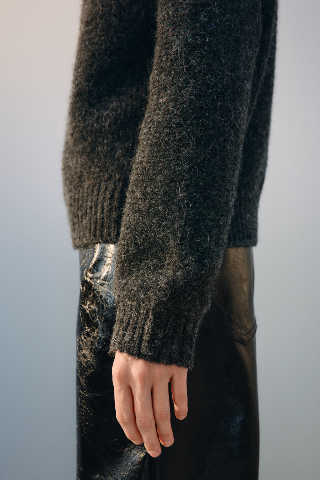 Джемпер вязаный с шерстью - цвет серый - 6