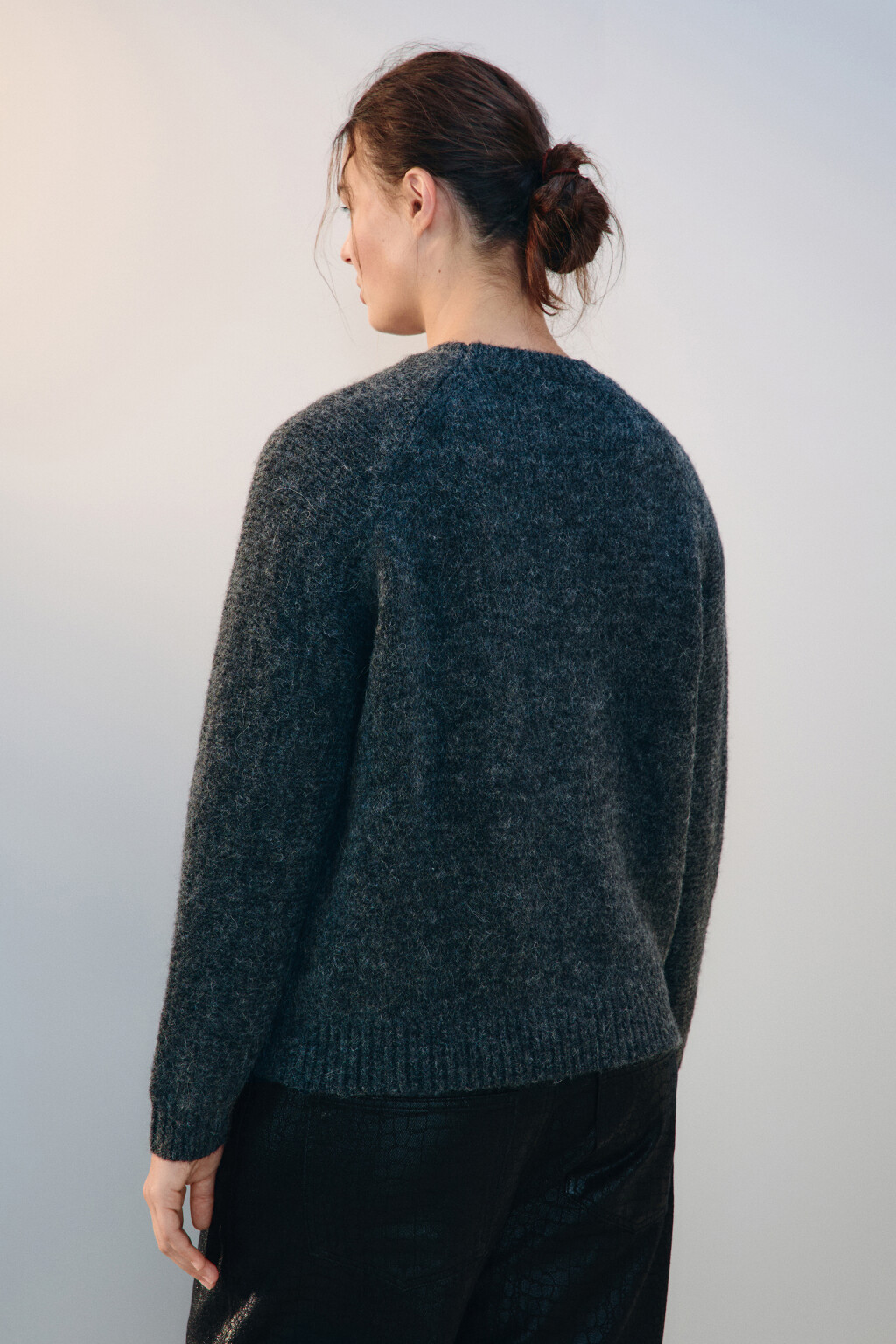 Джемпер вязаный с шерстью - цвет серый - 4