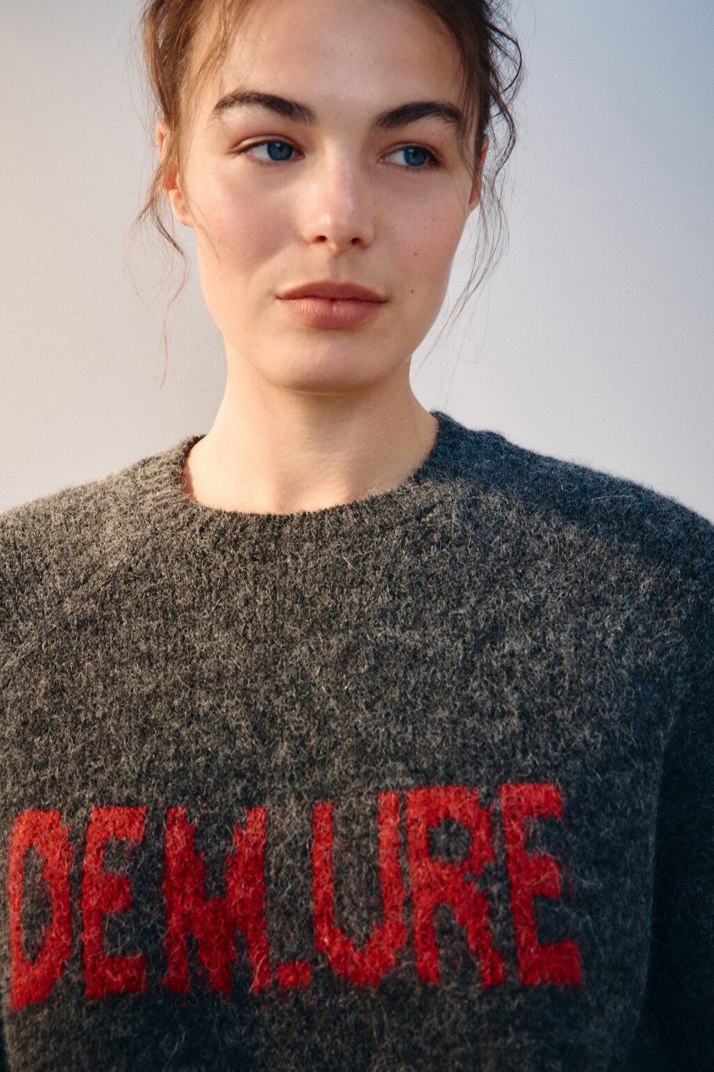 Джемпер вязаный с шерстью - цвет серый - 6