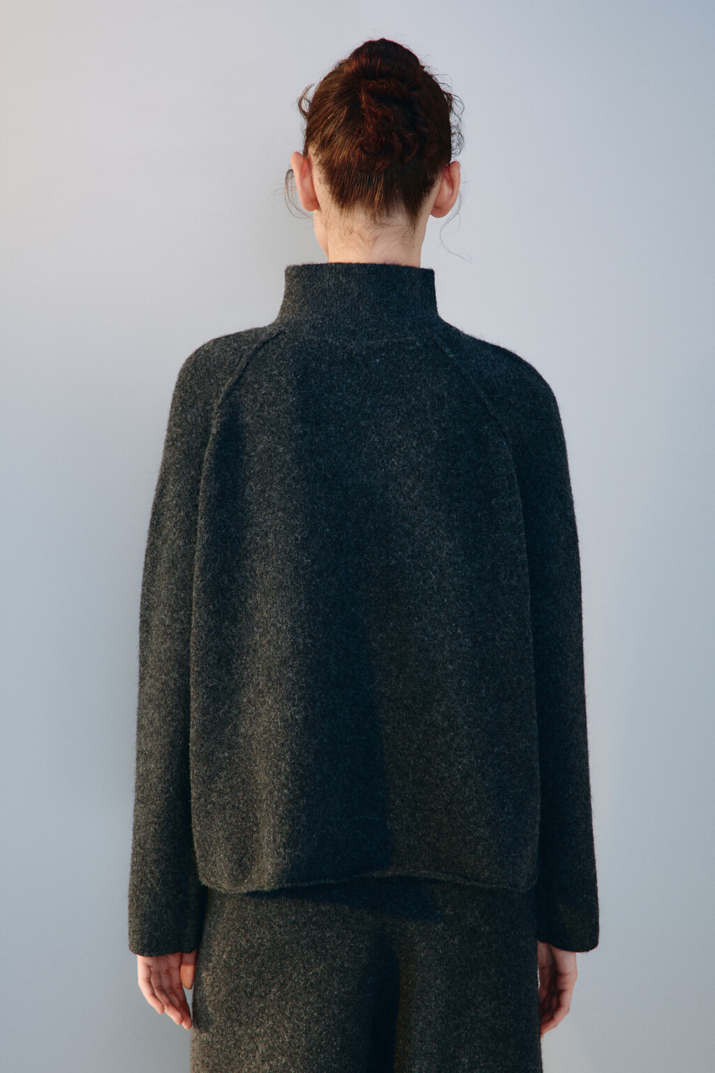 Джемпер вязаный с воротником на молнии - цвет серый - 3