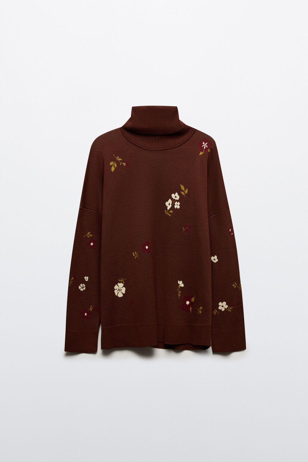 Свитер жаккардовый с принтом - цвет коричневый - 7
