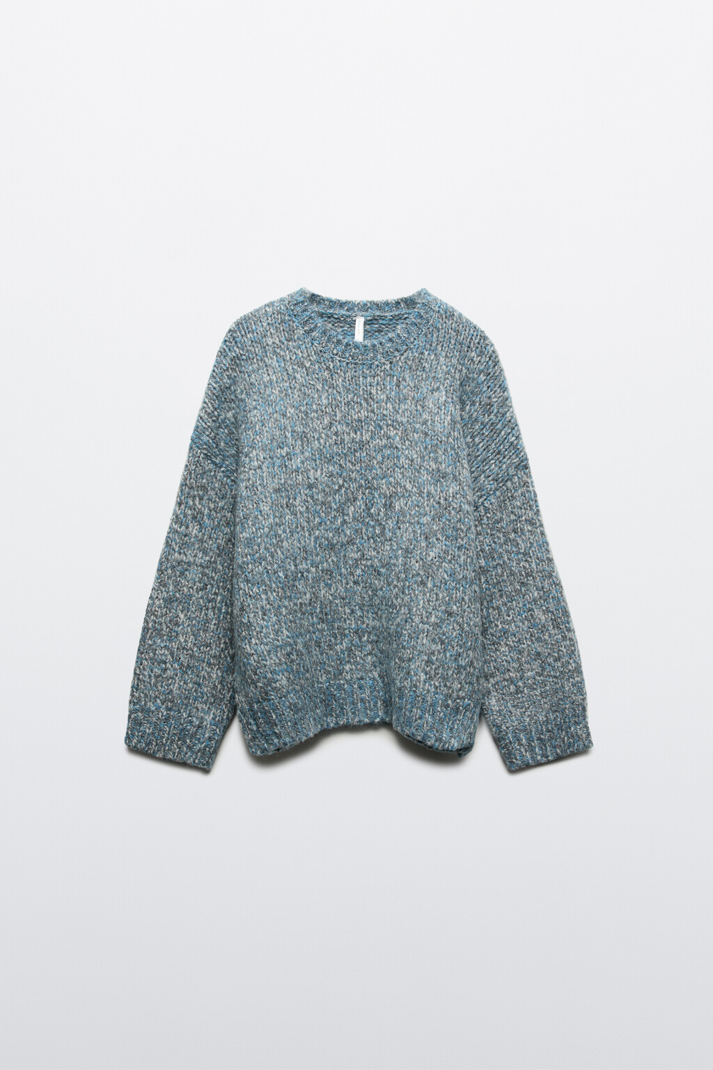 Джемпер теплый вязаный с шерстью - цвет серый - 8