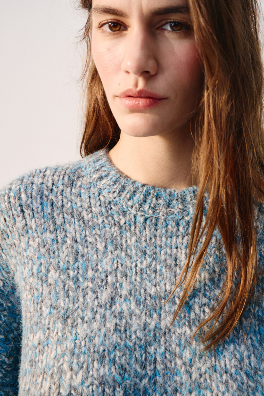 Джемпер теплый вязаный с шерстью - цвет серый - 6