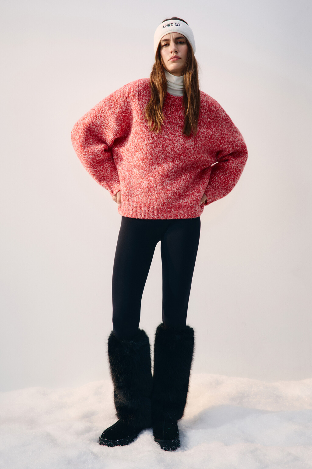 Джемпер теплый вязаный с шерстью - цвет красный - 6