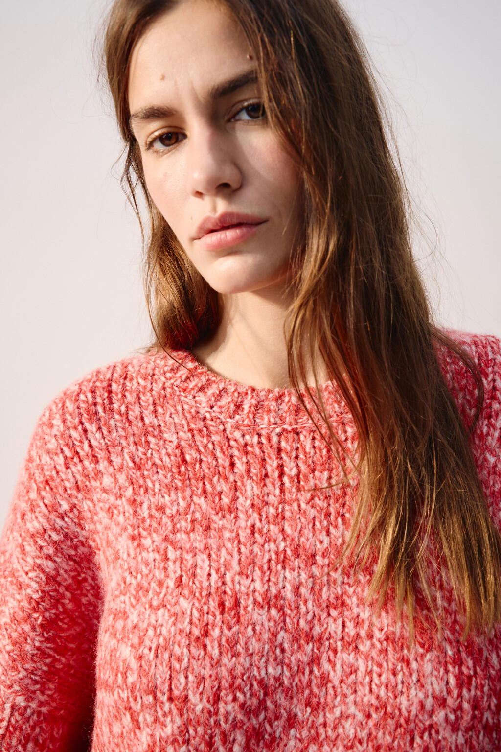 Джемпер теплый вязаный с шерстью - цвет красный - 7