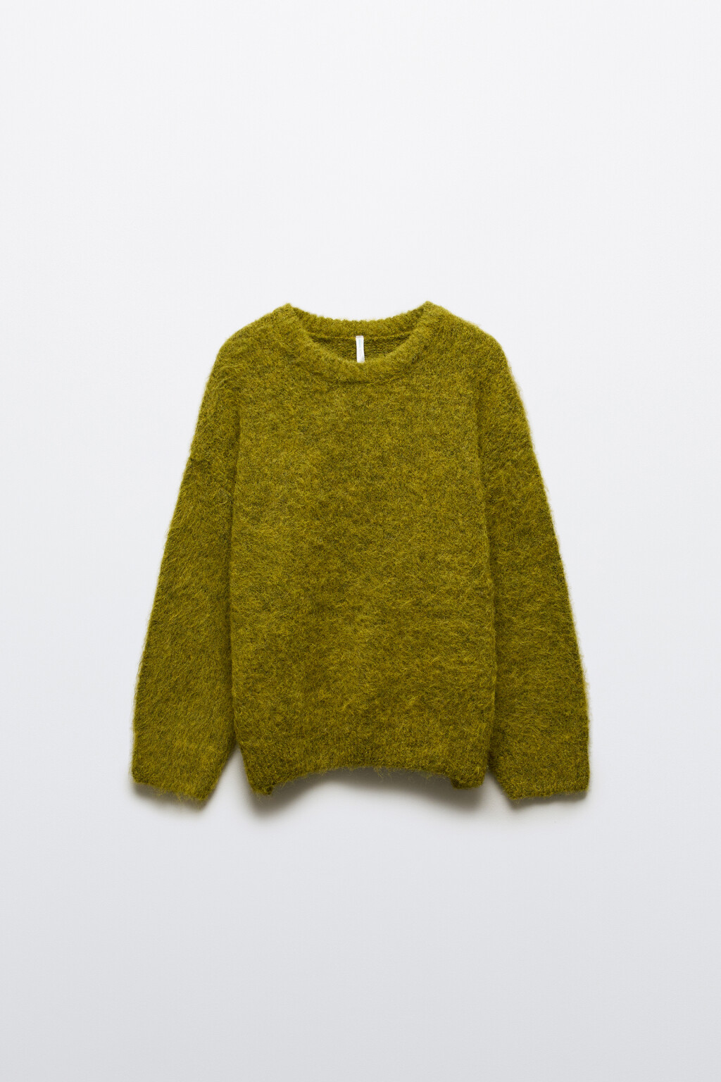Джемпер вязаный пушистый с шерстью - цвет зеленый - 7