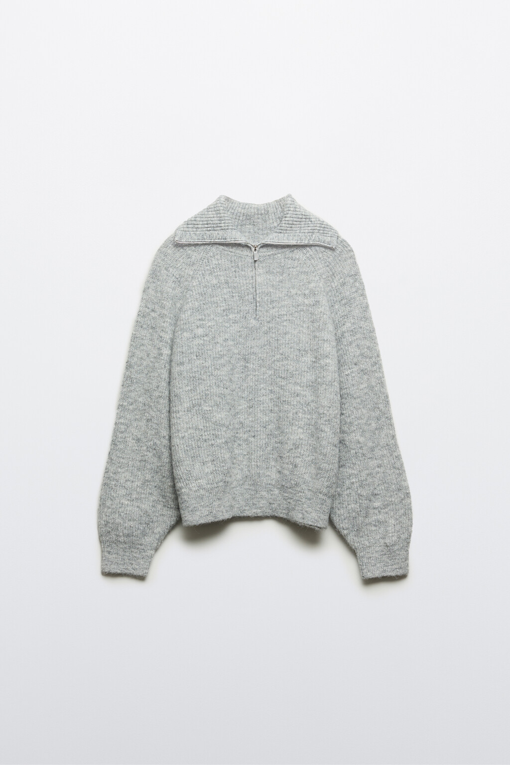 Джемпер на молнии вязаный с шерстью - цвет серый - 9