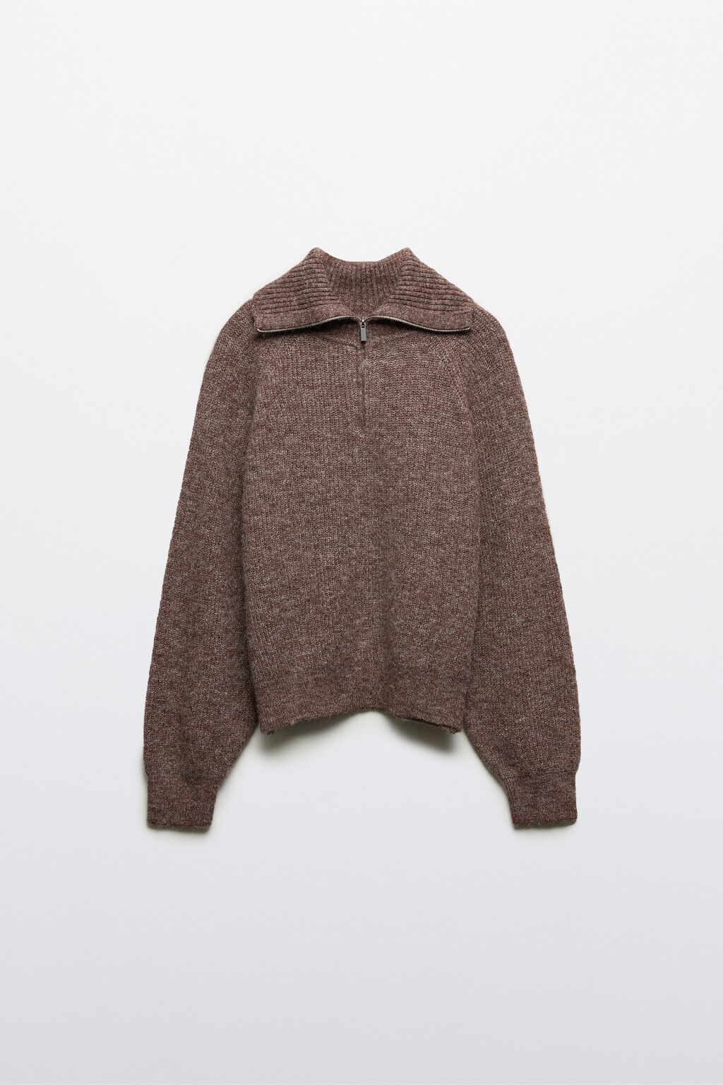 Джемпер на молнии вязаный с шерстью - цвет бежевый - 7