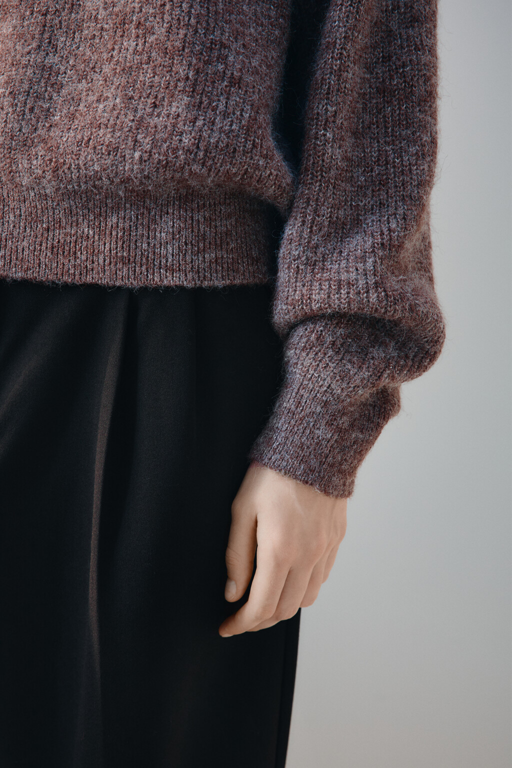 Джемпер на молнии вязаный с шерстью - цвет бежевый - 6