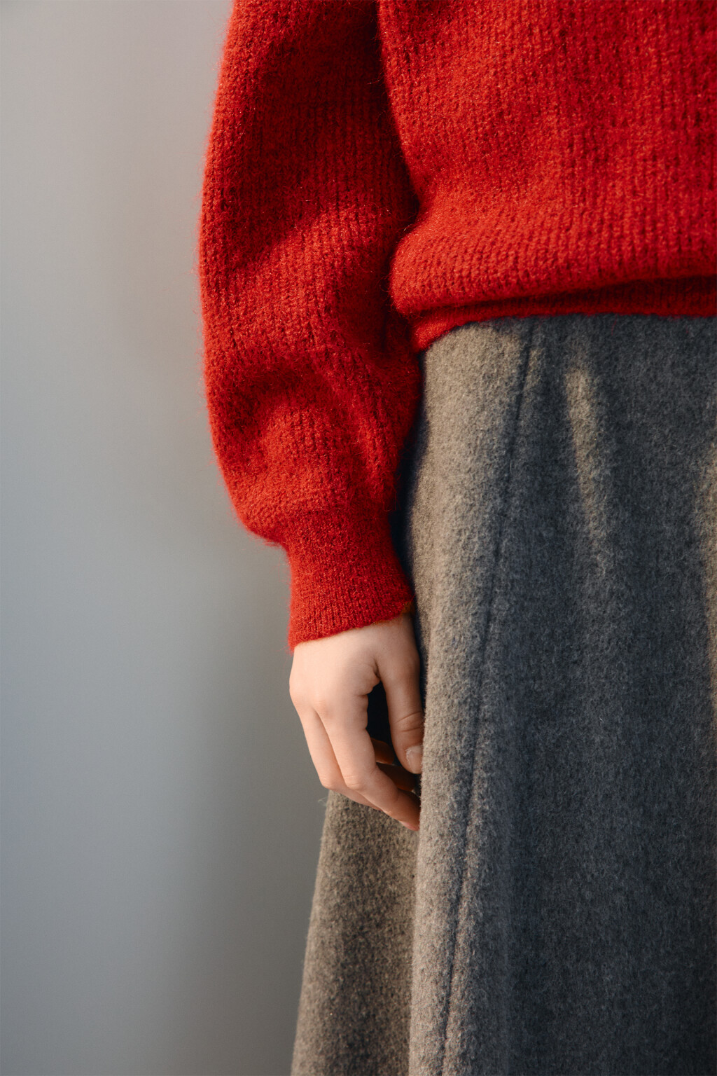 Джемпер на молнии вязаный с шерстью - цвет бордовый - 6