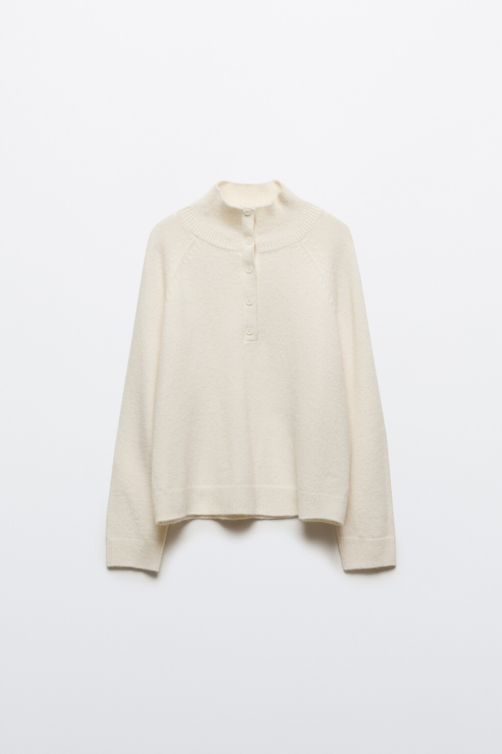 Джемпер шерстяной с воротником-стойкой - цвет молочный - 8