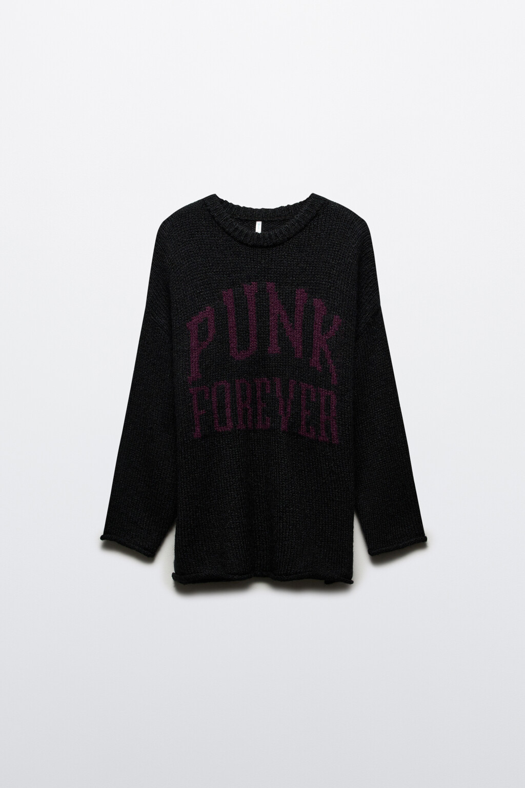 Джемпер вязаный с надписью - цвет черный - 7