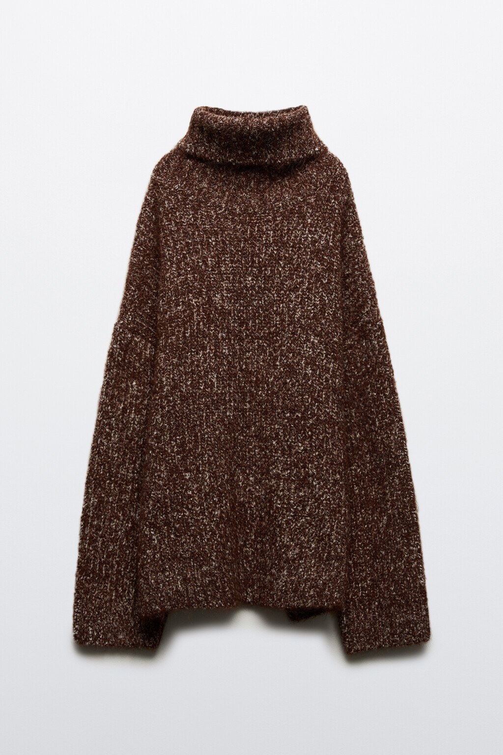 Свитер свободный с шерстью - цвет коричневый - 7