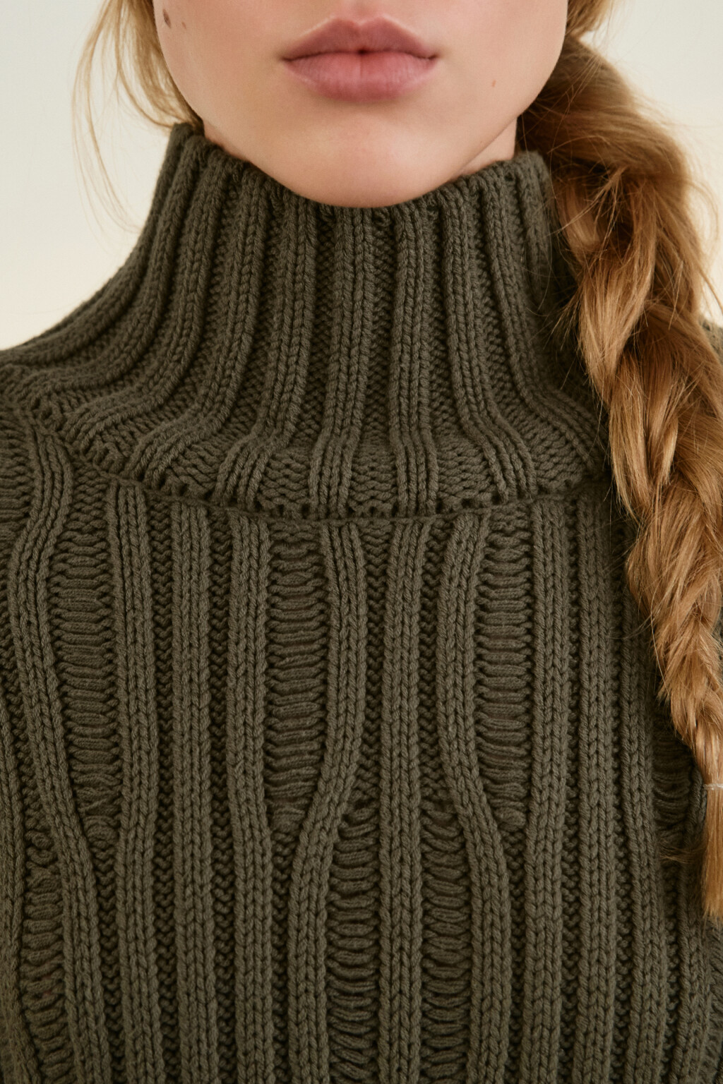 Свитер вязаный с узором - цвет зеленый - 5