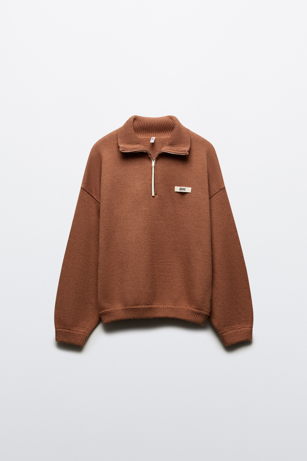 Джемпер на молнии вязаный с патчем - цвет красный - 7