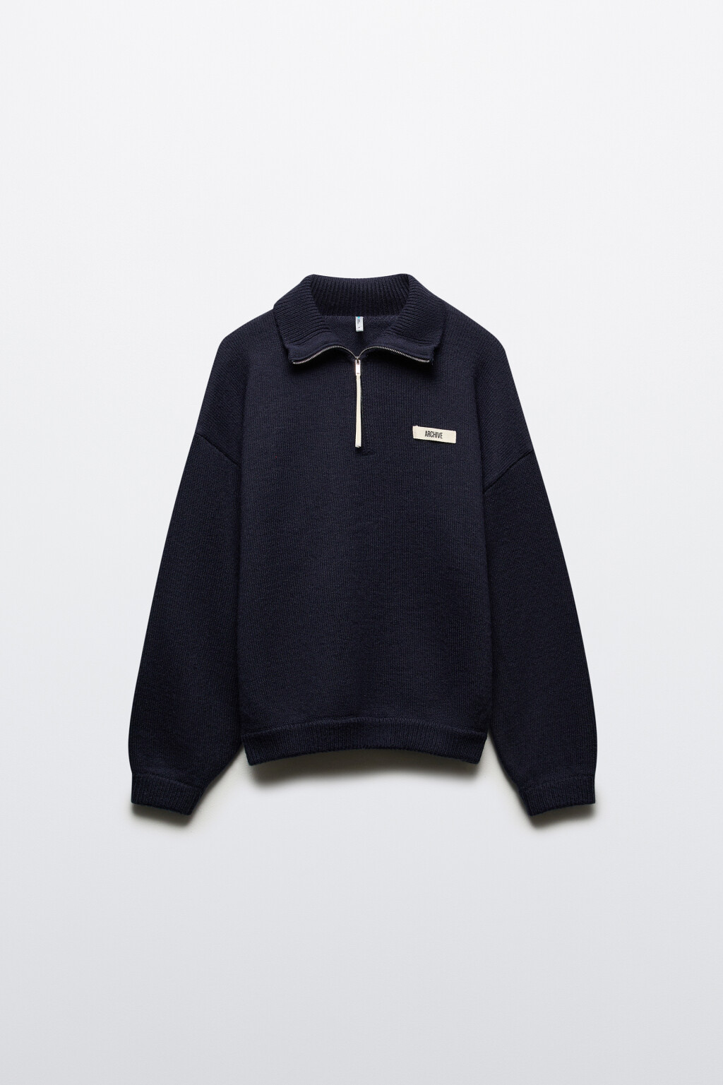 Джемпер на молнии вязаный с патчем - цвет синий - 6