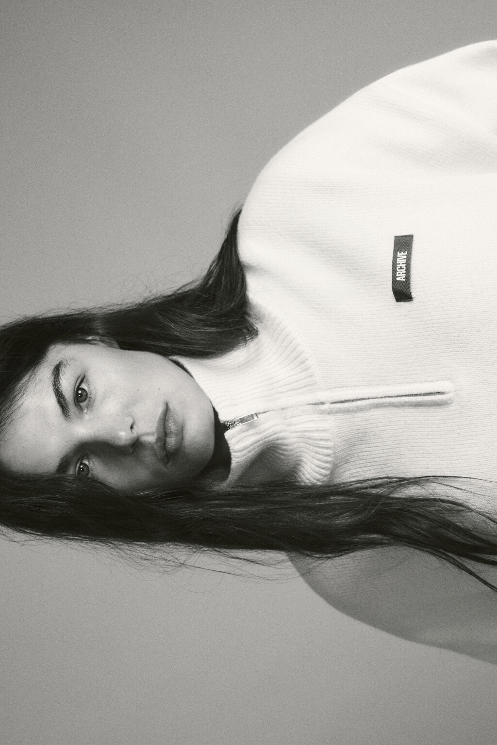 Джемпер на молнии вязаный с патчем - цвет ванильный - 3