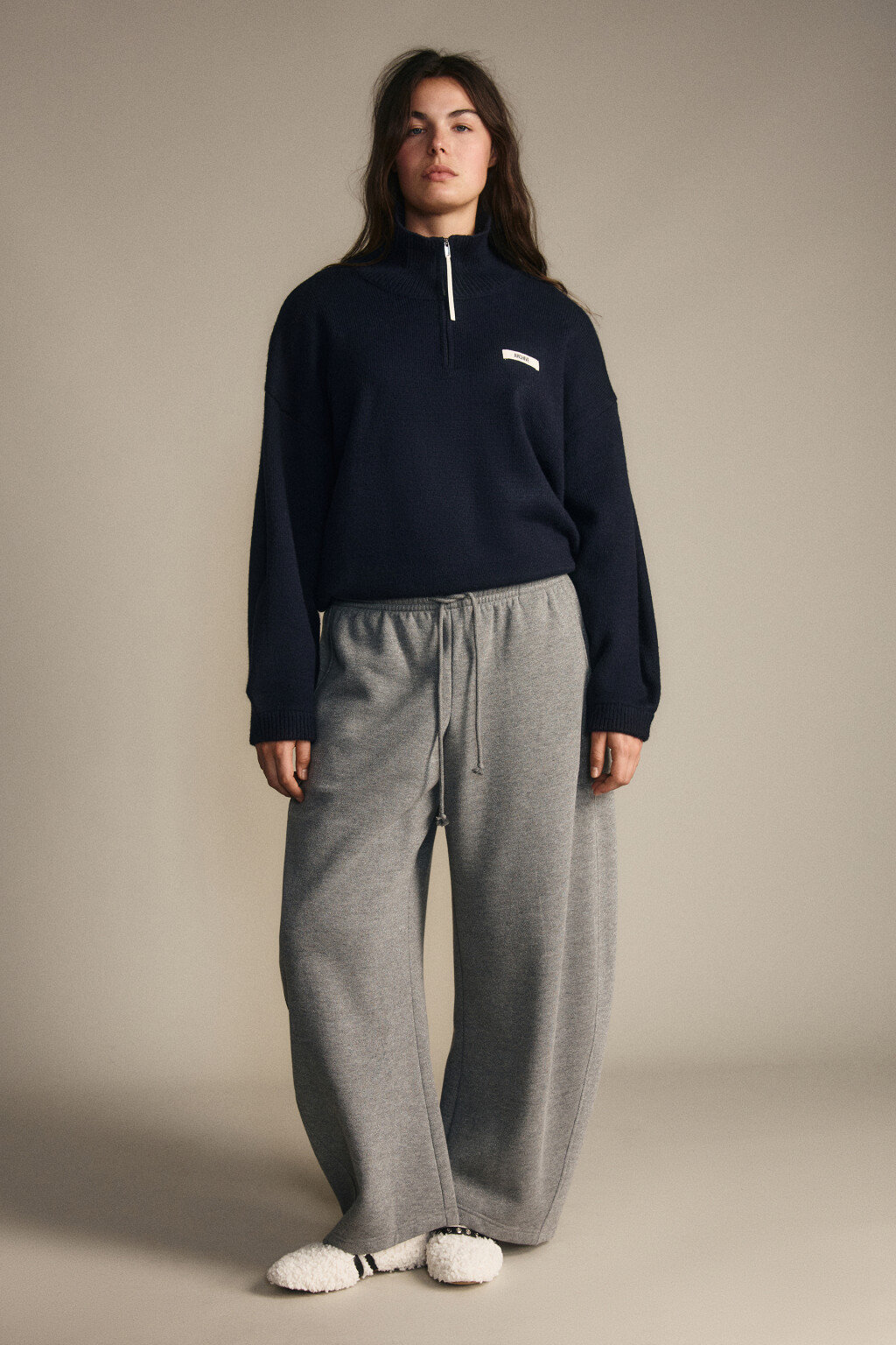 Джемпер на молнии вязаный с патчем - цвет синий - 6