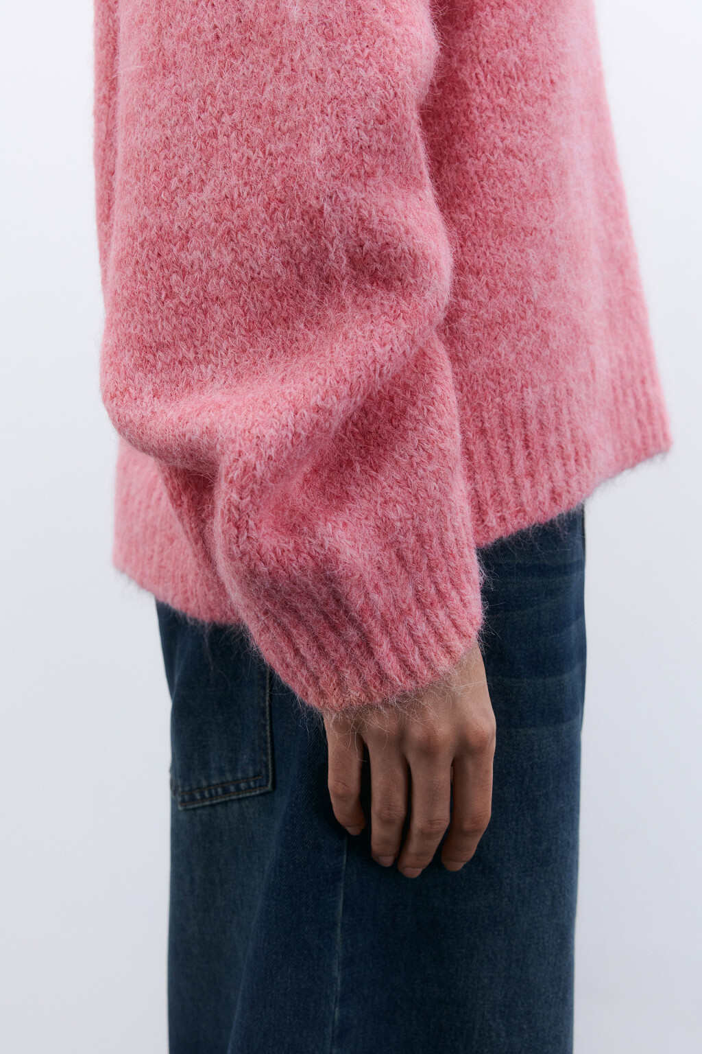 Джемпер oversize вязаный - цвет розовый - 7