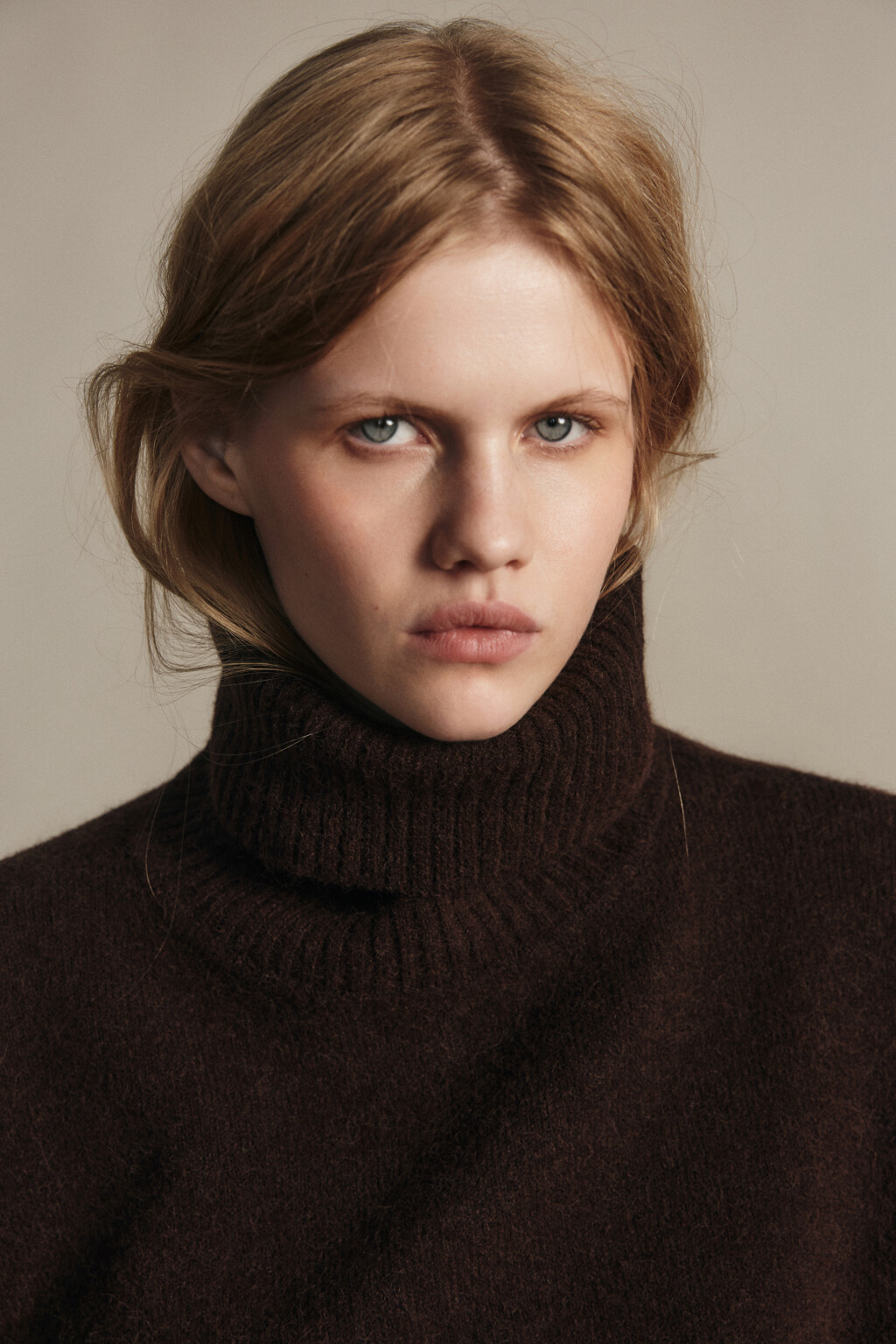 Свитер свободный с шерстью - цвет коричневый - 5