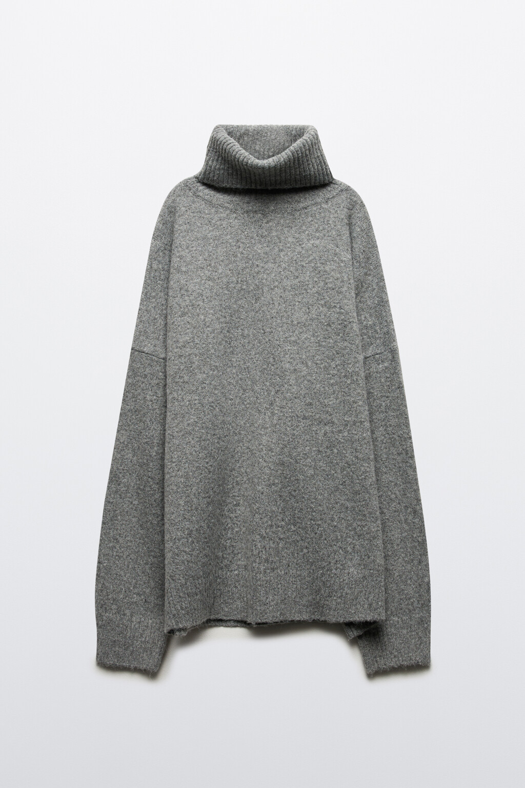 Свитер свободный с шерстью - цвет серый - 7