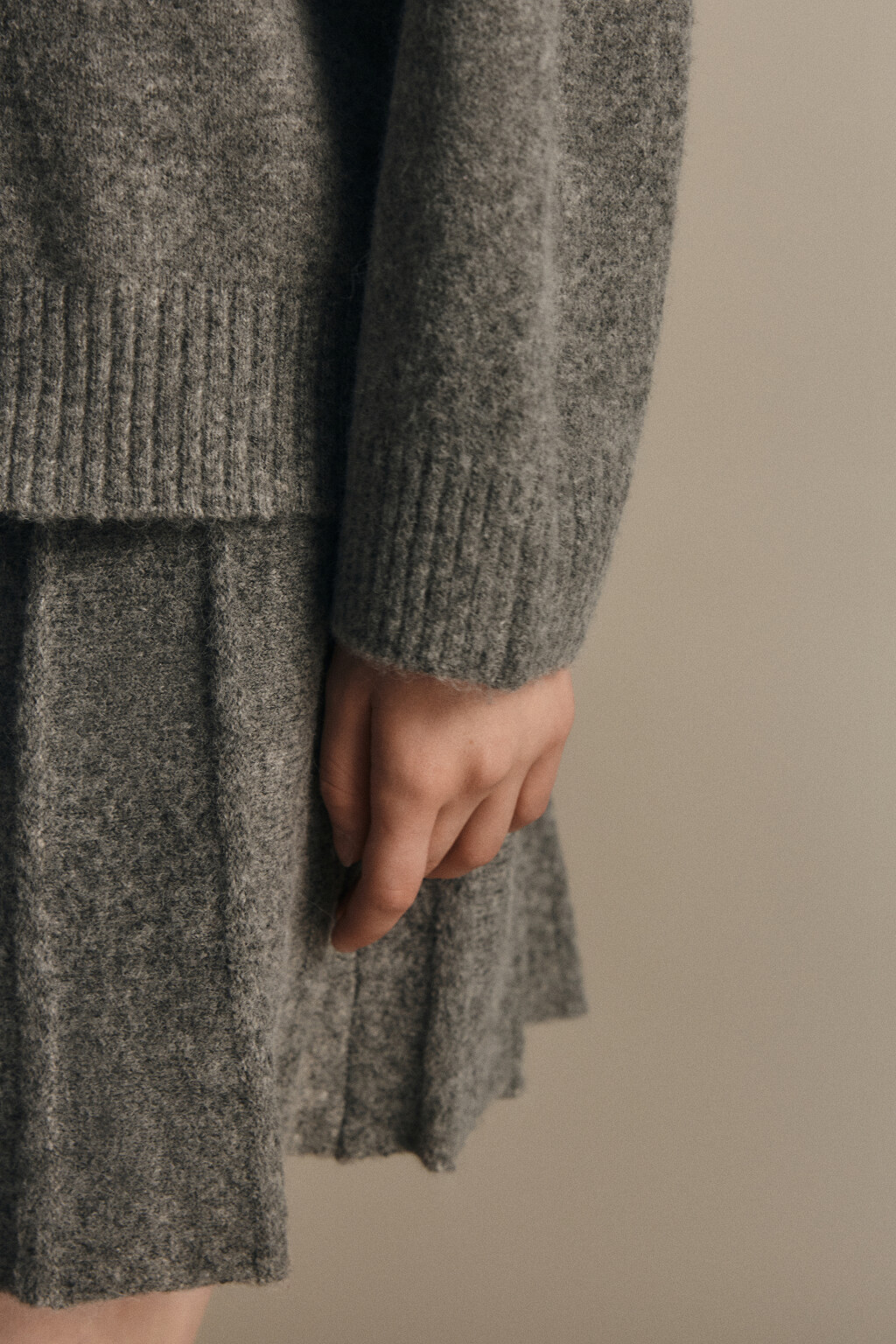 Свитер свободный с шерстью - цвет серый - 6