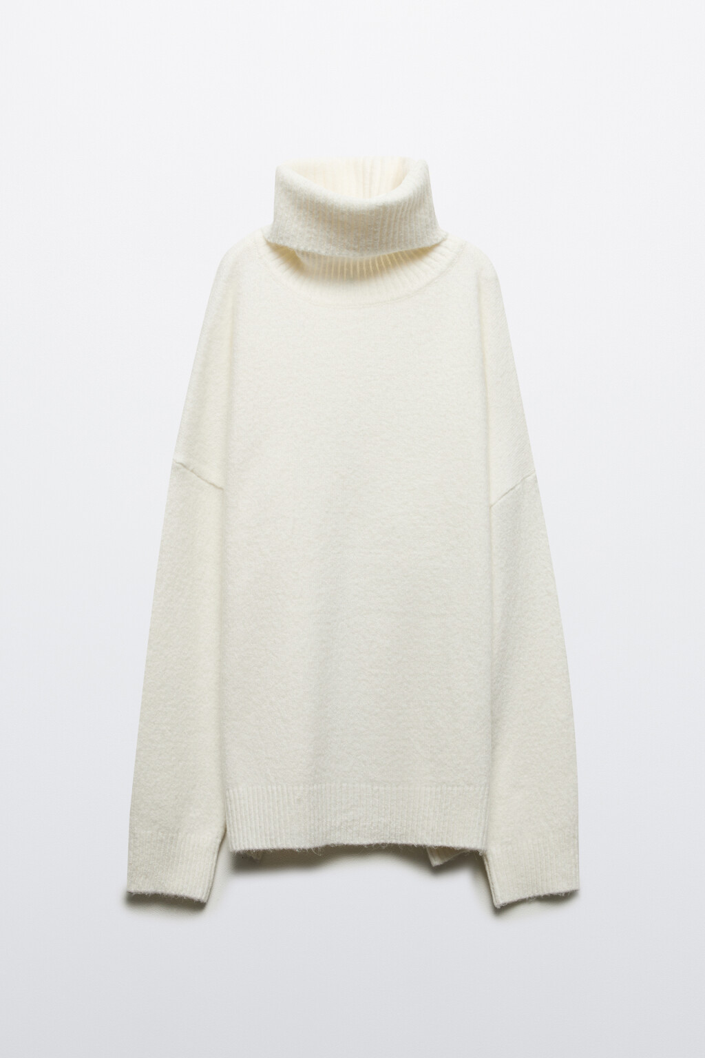 Свитер свободный с шерстью - цвет молочный - 8