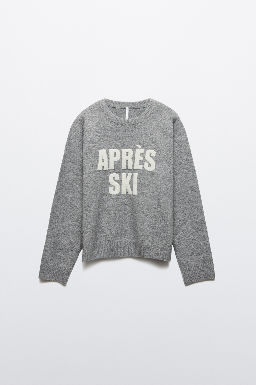Джемпер вязаный с принтом - цвет серый - 7