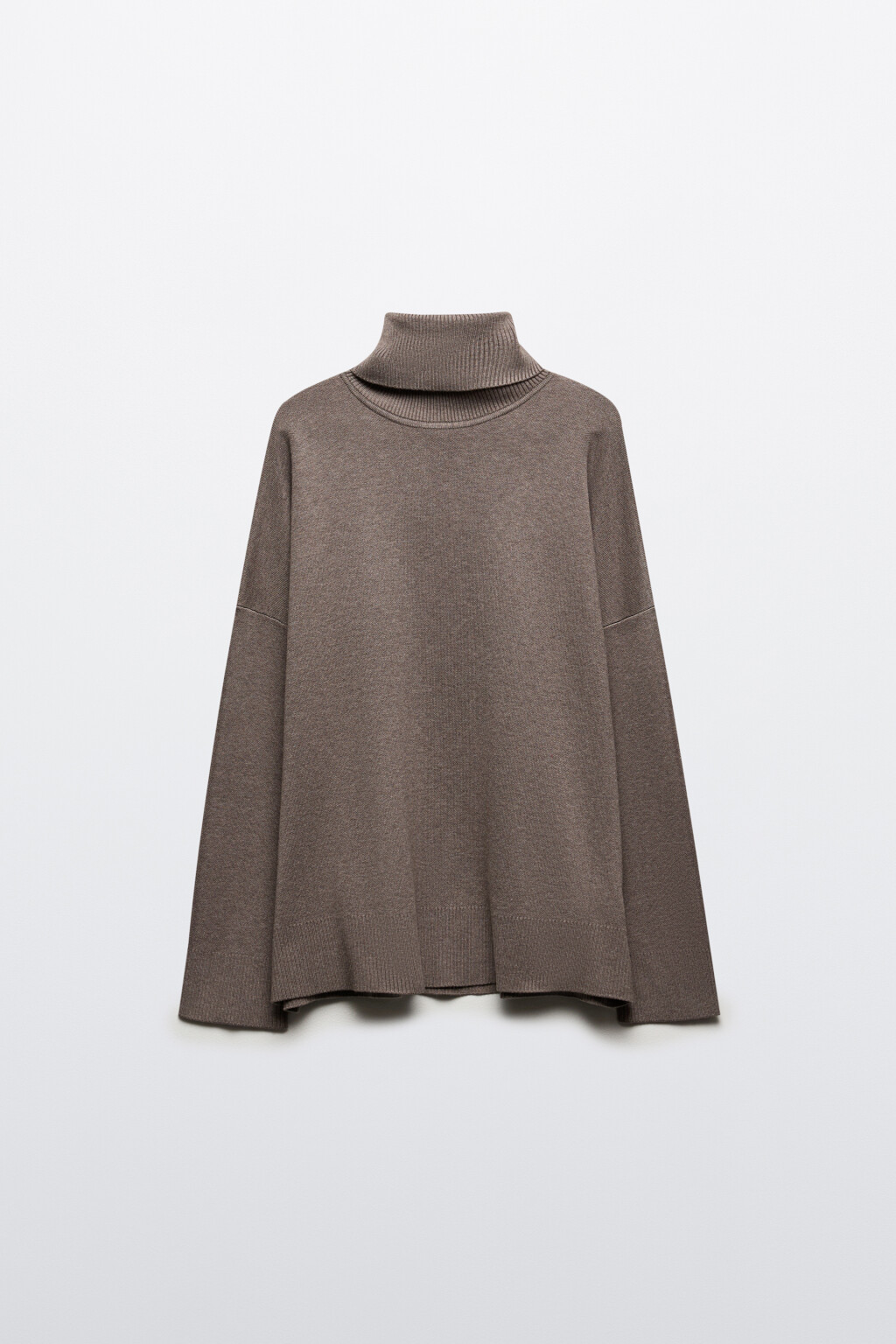 Свитер тонкий с высоким воротником - цвет бежевый - 7