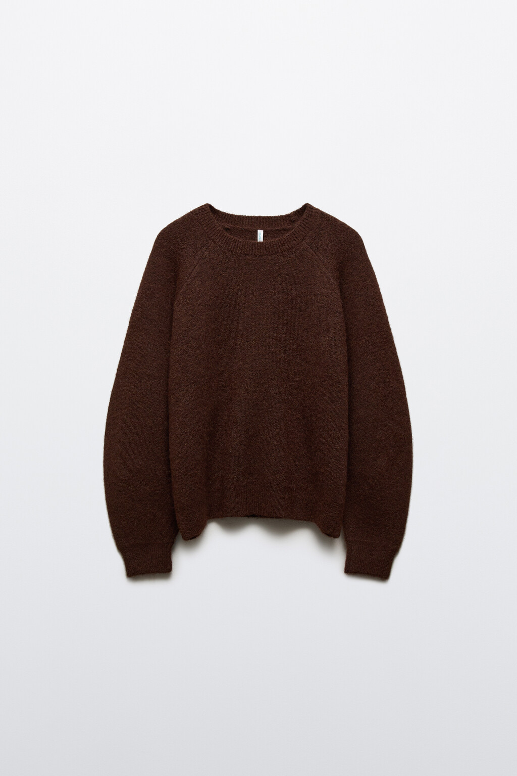 Джемпер вязаный с рукавами-реглан - цвет коричневый - 7