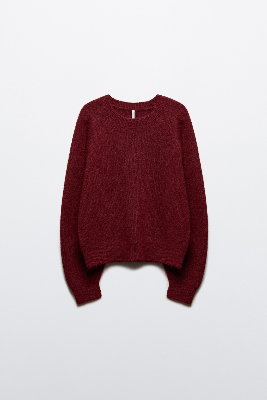 Джемпер вязаный с рукавами-реглан - цвет бордовый - 9