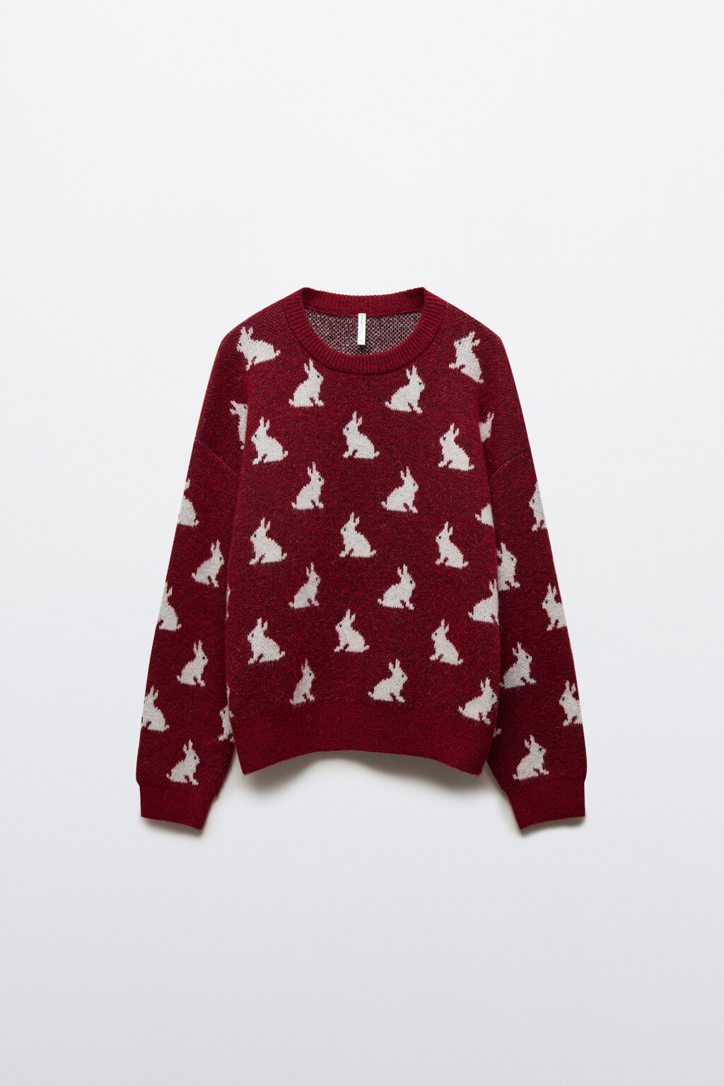 Джемпер вязаный с принтом - цвет красный - 8