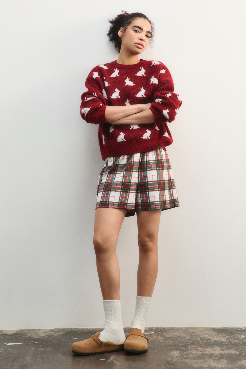 Джемпер вязаный с принтом - цвет красный - 5