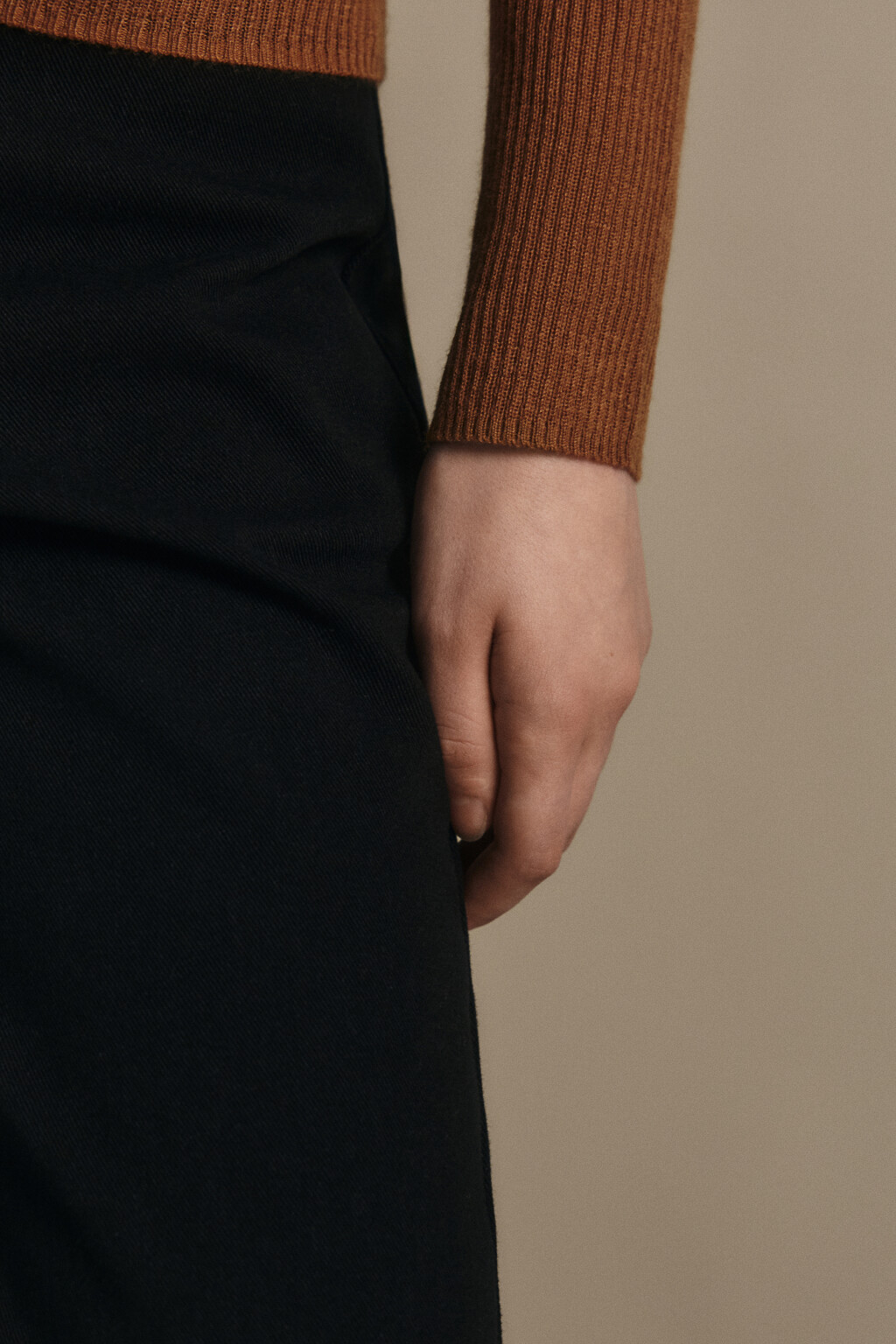 Водолазка в рубчик с шерстью - цвет красный - 6