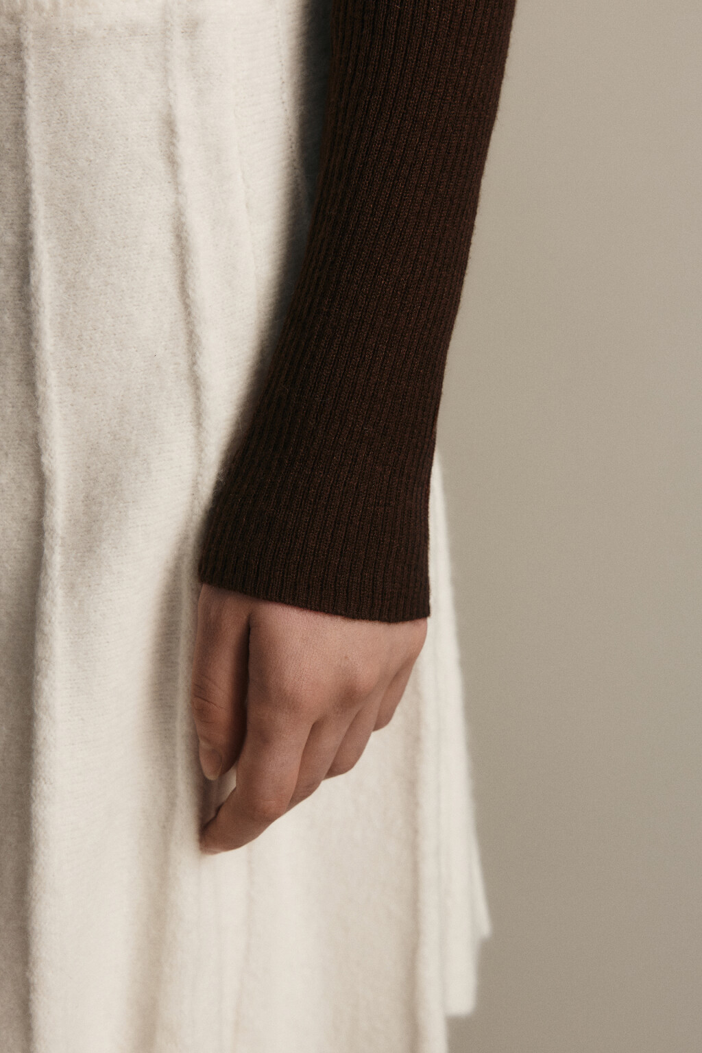 Водолазка в рубчик с шерстью - цвет коричневый - 6