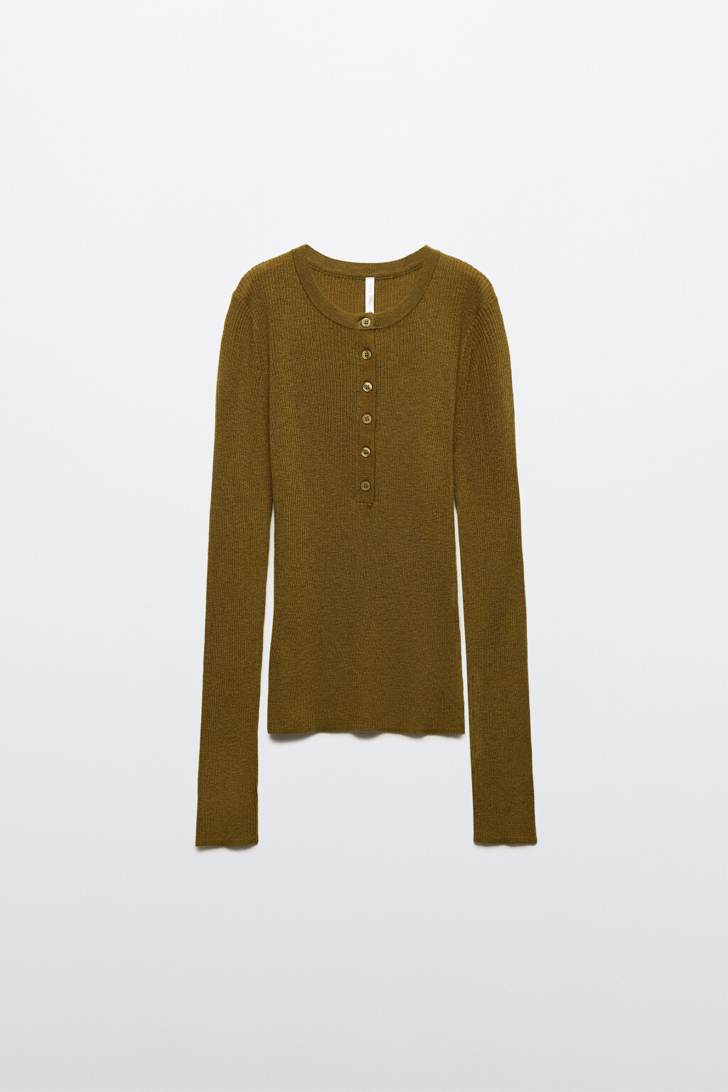 Джемпер шерстяной с застежкой на груди - цвет зеленый - 7