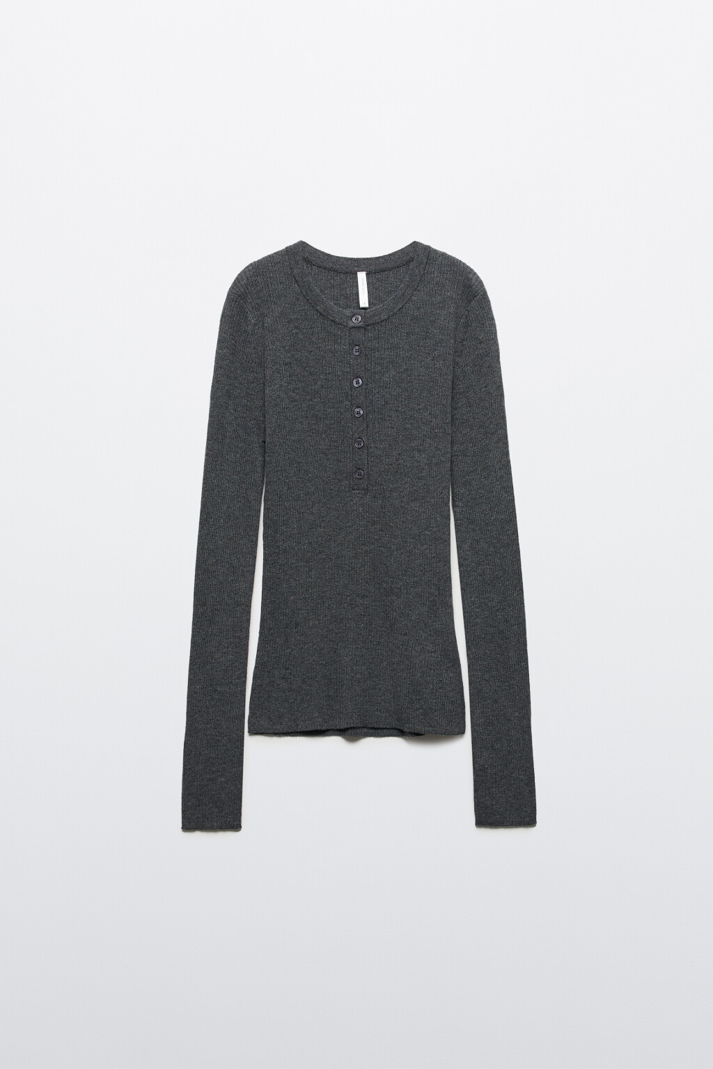 Джемпер шерстяной с застежкой на груди - цвет серый - 7